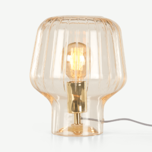 Ewer Table Lamp, Champagne Glass and Polished Brass