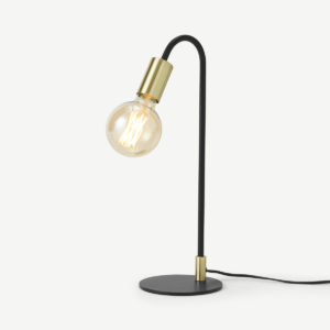 Octavia Table Lamp, Black & Brass