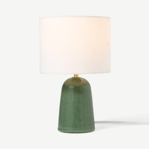 Nooby Table Lamp, Green Reactive Glaze Ceramic